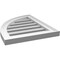 Ekena Millwork Quarter Round Top Left Surface Mount PVC Gable Vent w/ 2"W x 1-1/2"P Brickmould Frame, 16"W x 20"H GVPQL16X2002SF - alternate 5